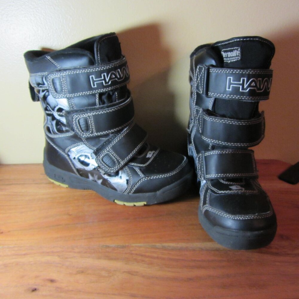 snow skulls ThermoLite boots TONY HAWK size 2 spook black (CL330)